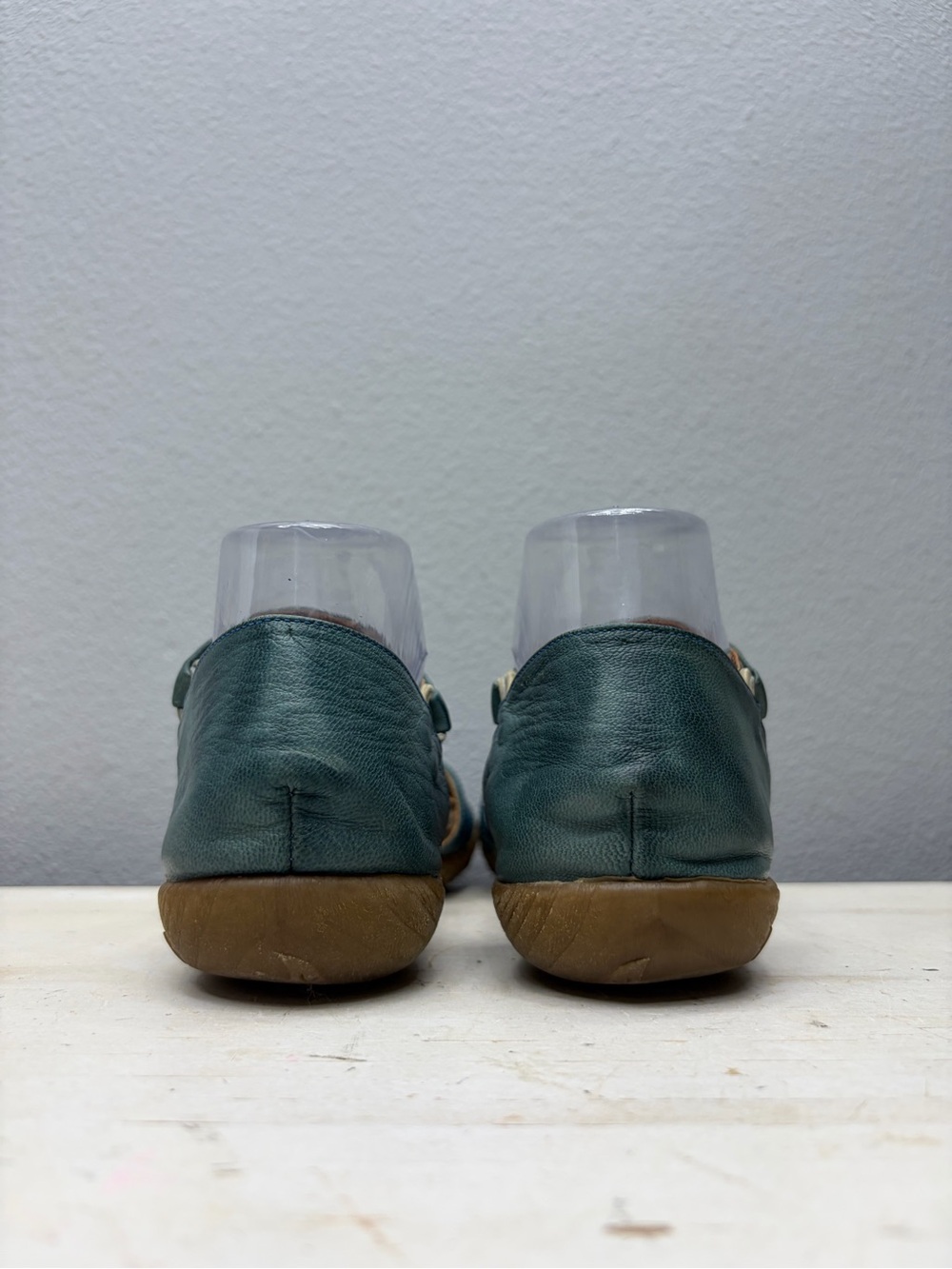 Jafa Blue Leather Cross Strap Sandals Size 38 - Picture 5 of 8